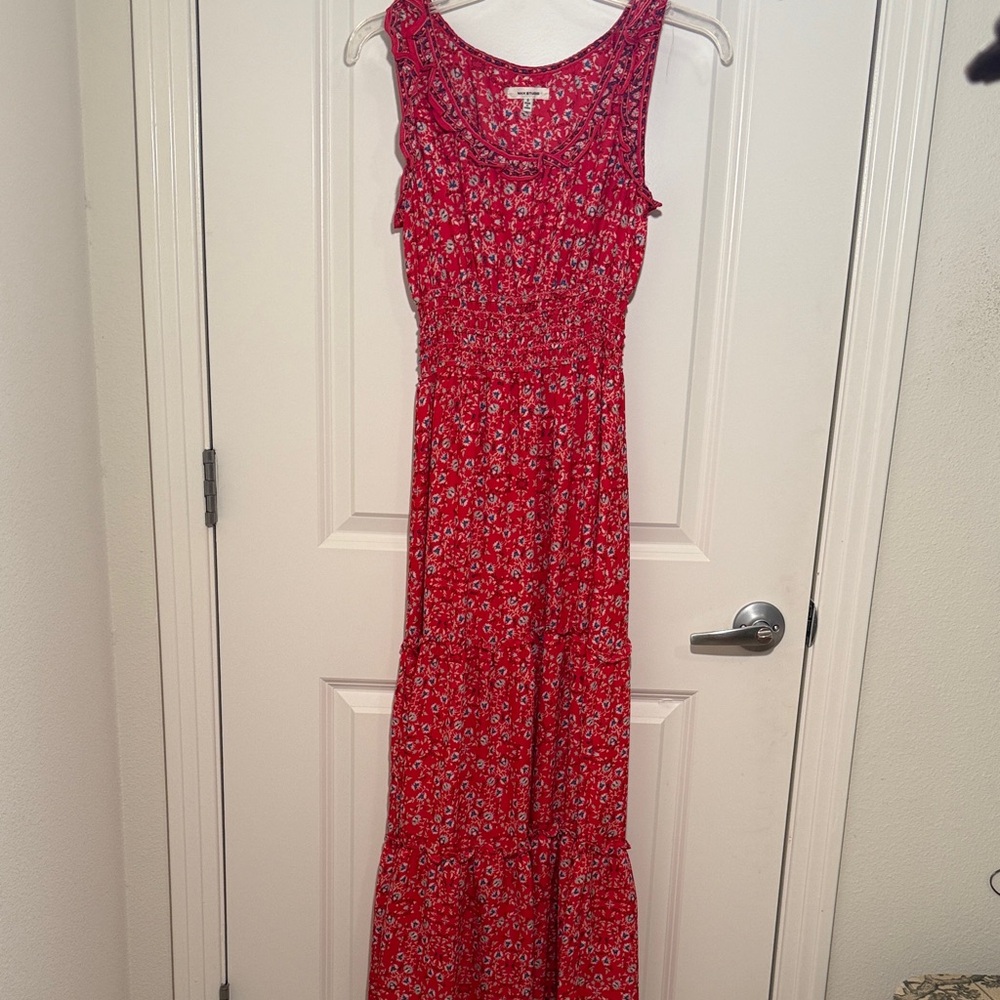 Max Studio Red, Sleeveless, Floral Maxi Dress, size small
